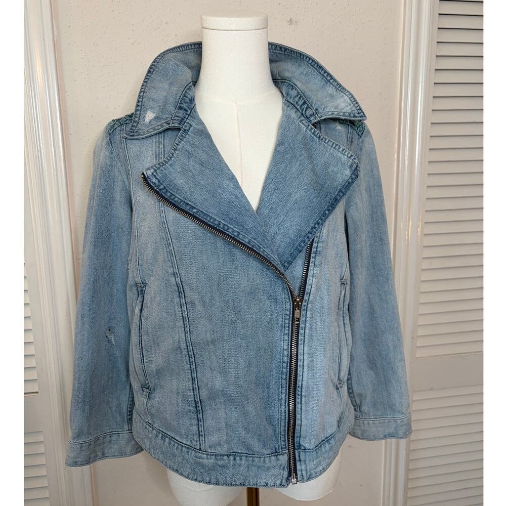 Vintage Denim Guess Jacket Size L 80's Baby Distressed Faded